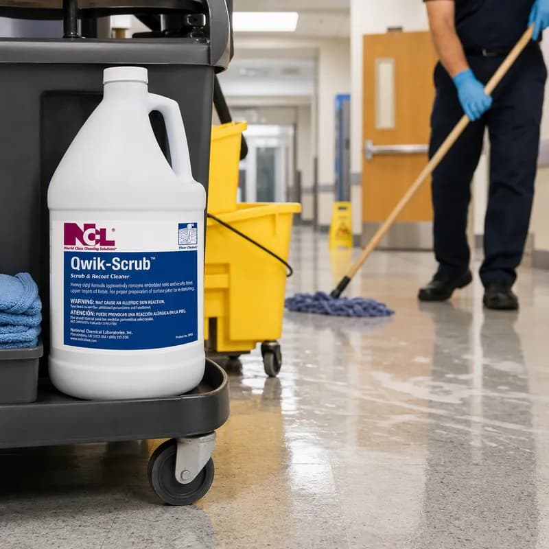 QWIK-SCRUB Floor Cleaner 1 GAL Heavy Duty 4/Case