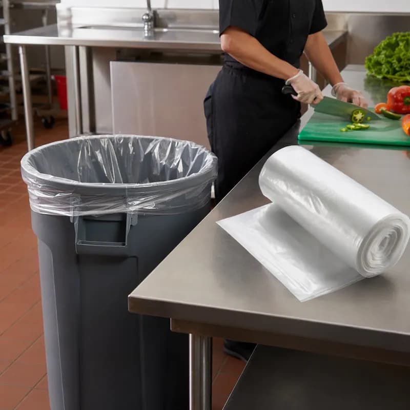 Can Liner 36X27X56 IN Clear Plastic 0.8MIL Roll 50/Case