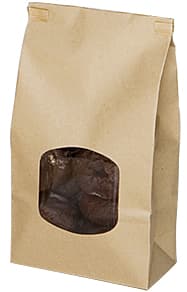 Bagcraft® Bag 4.75X2.5X9.5 IN Poly-Lined Paper Kraft With Tin Ties Closure Gusset With Window 1000/Case