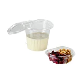 Fresh N' Sealed® Take-Out Container Insert 4 OZ 4X3X1 IN 2 Compartment PET Clear Round 1440/Case