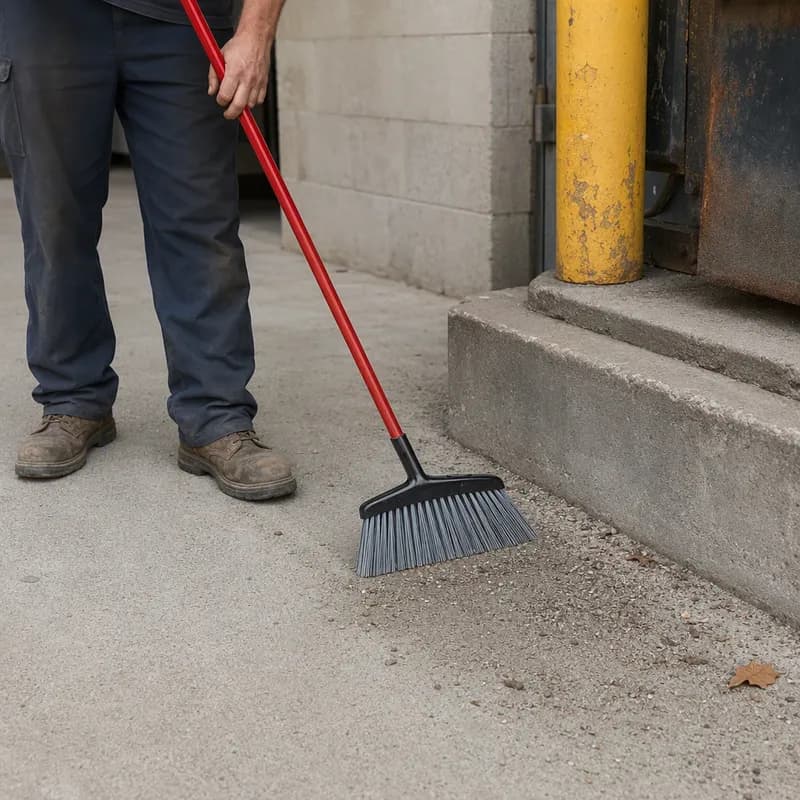 Rough-Surface Broom 1 IN With 15IN Head Angled Wide Commercial 1/Each
