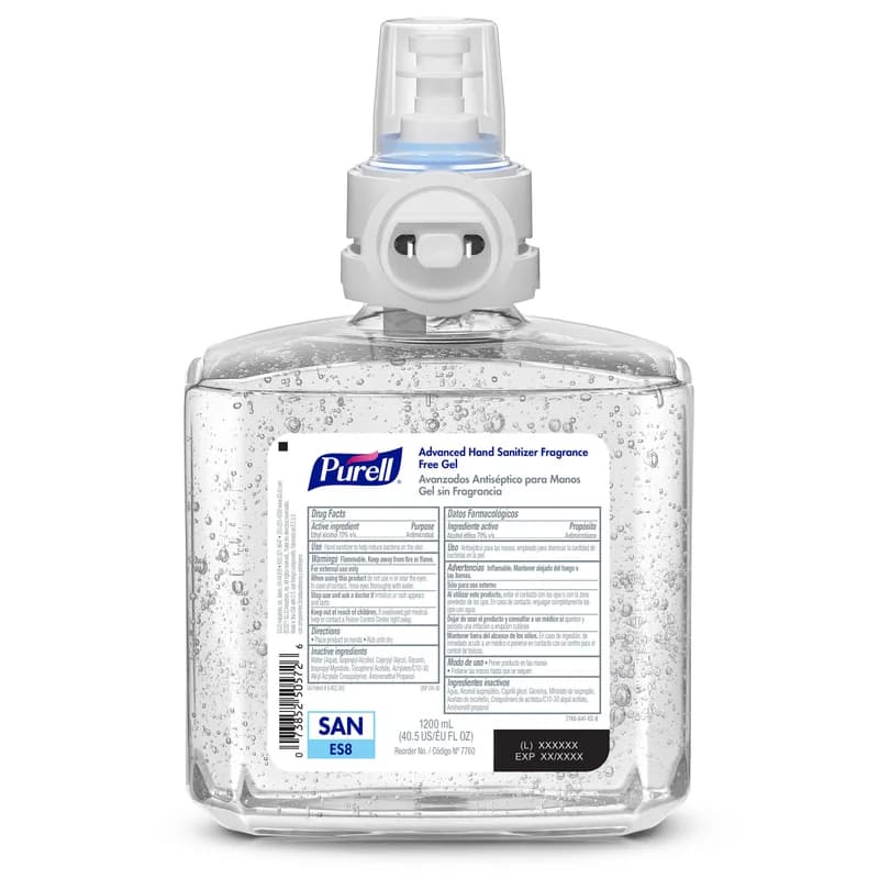 Purell® Hand Sanitizer Gel 1200 mL 5.51X3.52X8.65 IN Fragrance Free For ES8 2/Case
