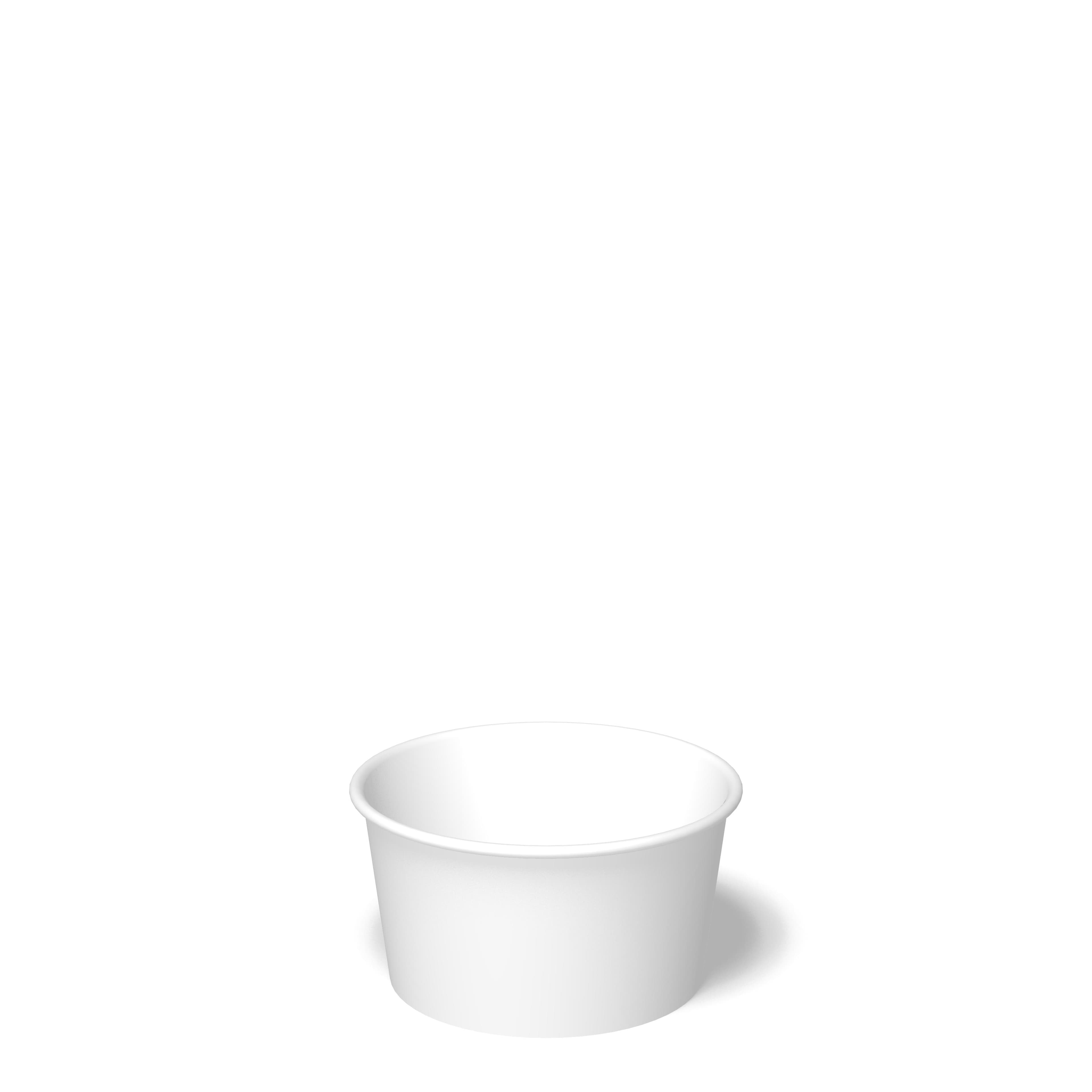 Food Container Base 5 OZ Double Wall Poly-Coated Paper White Round 1000/Case