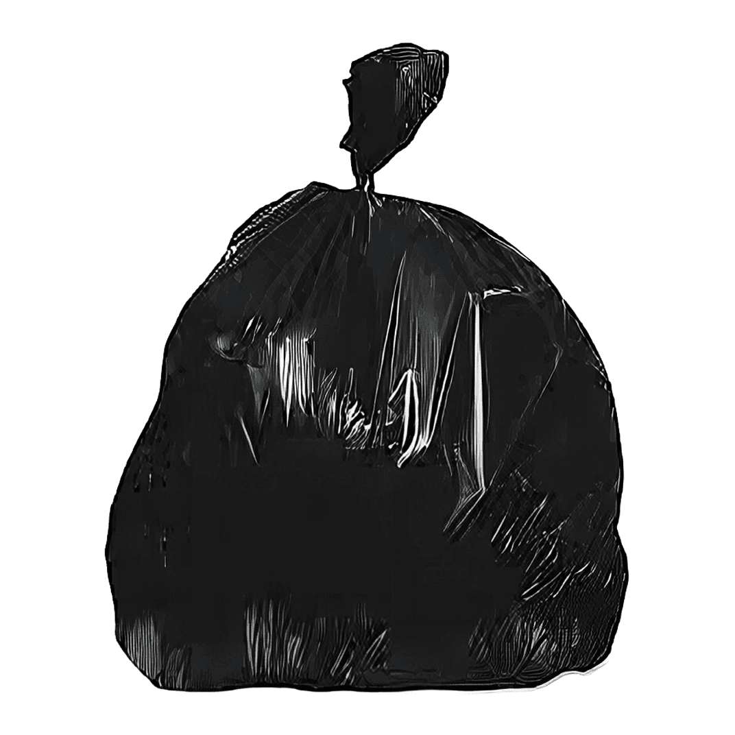 Can Liner 23X17X46 IN 40-45 GAL Black Plastic 3MIL 100/Case