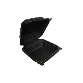 Ceres Take-Out Container Hinged 5.94X5.5X3.38 IN Polystyrene Foam Black Grease Resistant 500/Case
