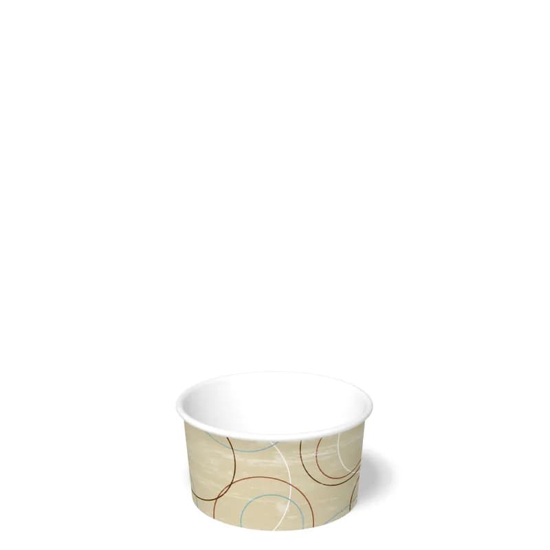 Food Container Base 5 OZ Double Wall Poly-Coated Paper Champagne Round Squat 1000/Case
