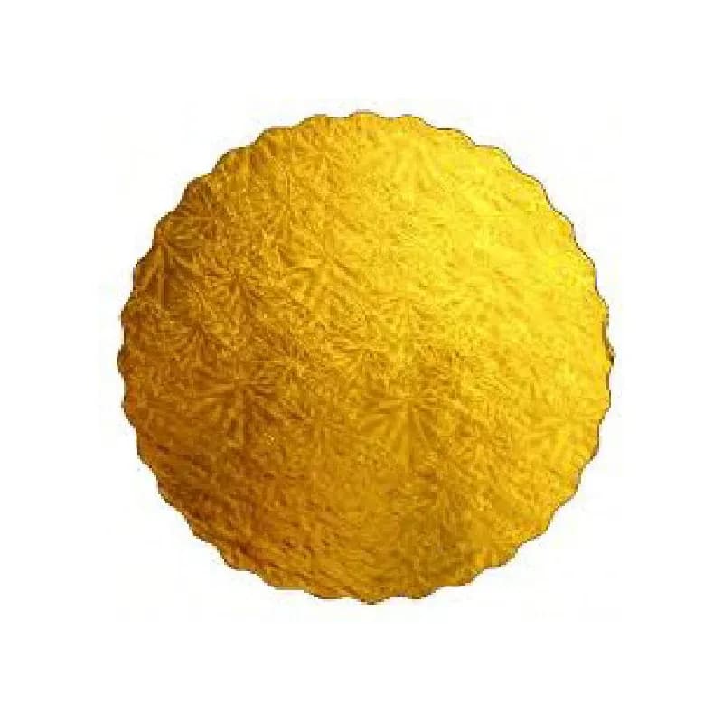 Cake Circle 8 IN Cardboard Gold Scalloped Embossed Light Weight 200/Case