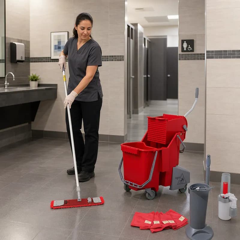 SmartColor™ MicroWipe™ Floor Cleaning Kit 32 QT Red 1/Each