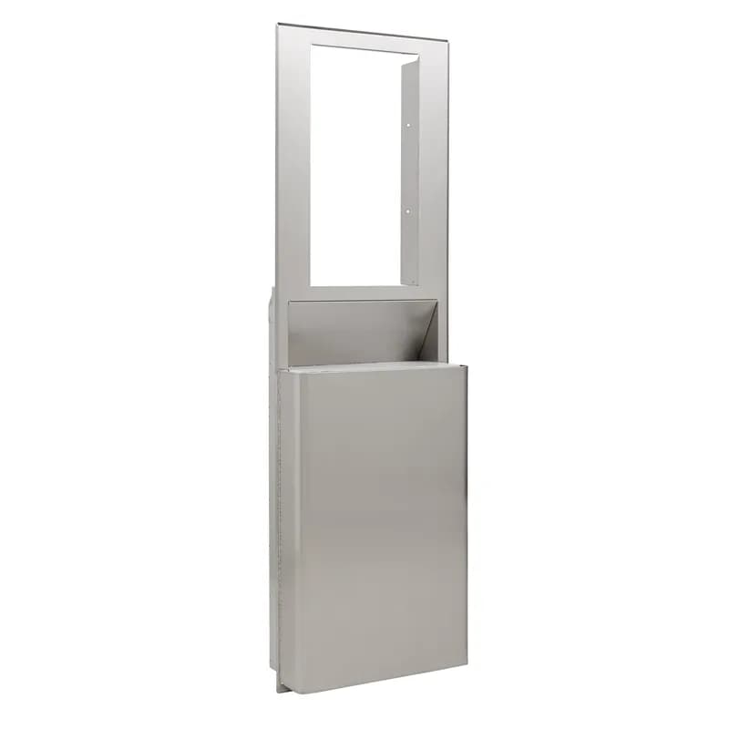 enMotion® Trash Can 10 GAL 40 QT Silver Rectangle Stainless Steel Wall Mounted Integrated 1/Each