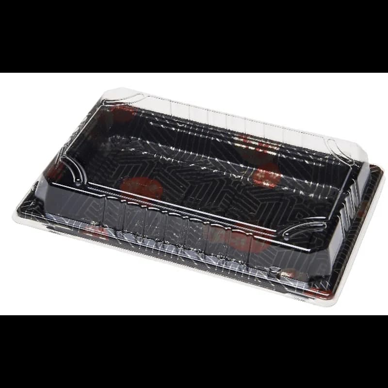 #10 Sushi Take-Out Tray Base & Lid Combo 7.5X5X0.75 IN Plastic 400/Case