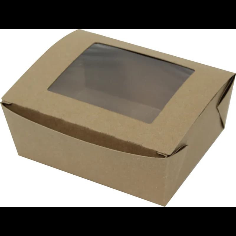 Bio-Pak® #8 Take-Out Box Tuck-Top With Plastic Lid Paper 240/Case
