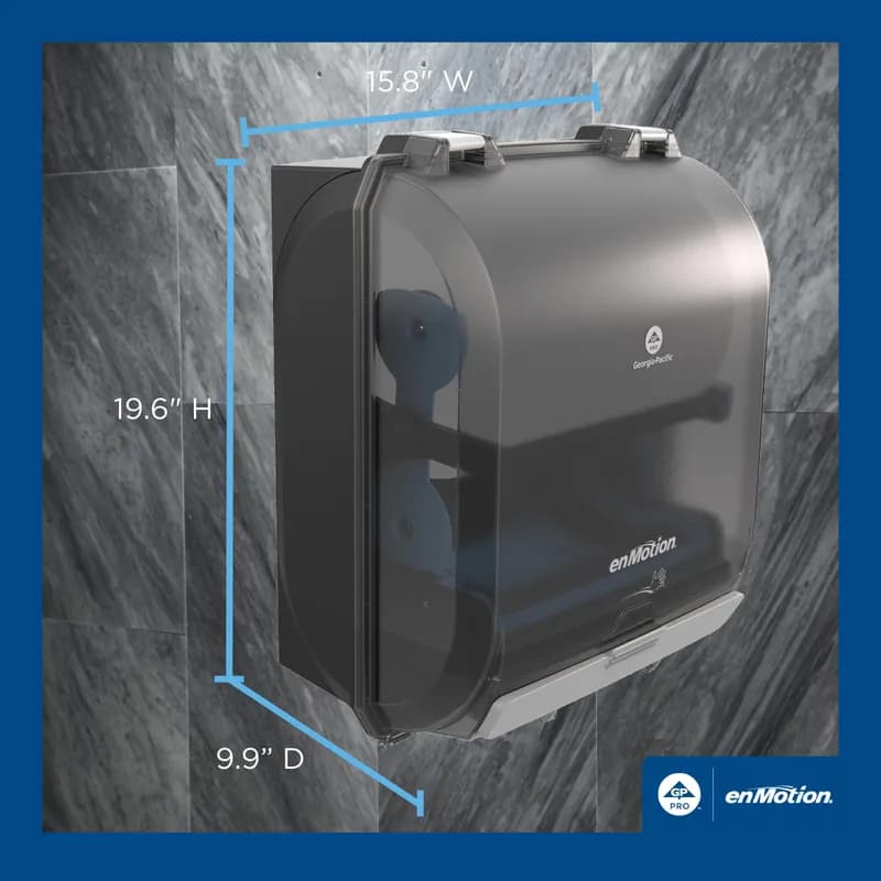enMotion® Paper Towel Dispenser 10 IN Plastic Wall Mount Black Automatic Touchless Water Resistant 1/Each