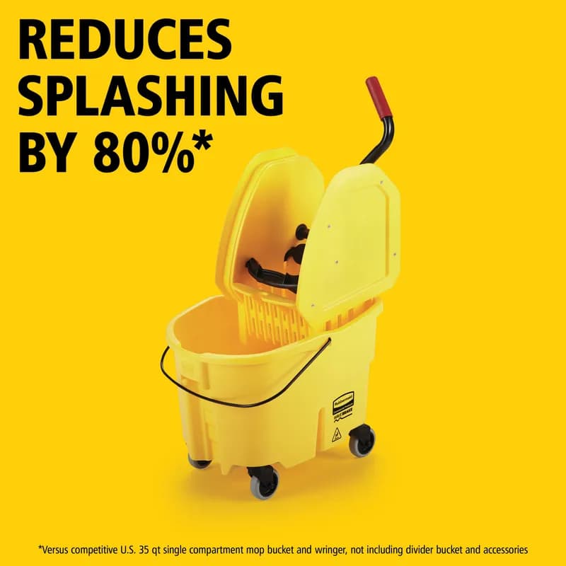 WaveBrake® Mop Bucket & Wringer 35 QT Plastic Yellow Down Press 1/Case