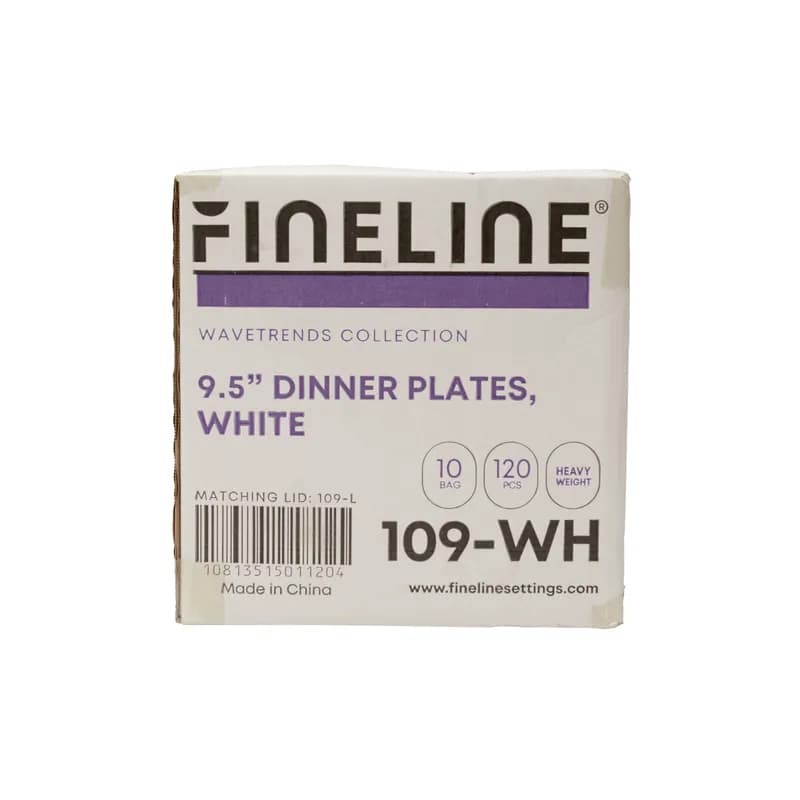 Plate 9.5X9.5 IN PS White Square 120/Case