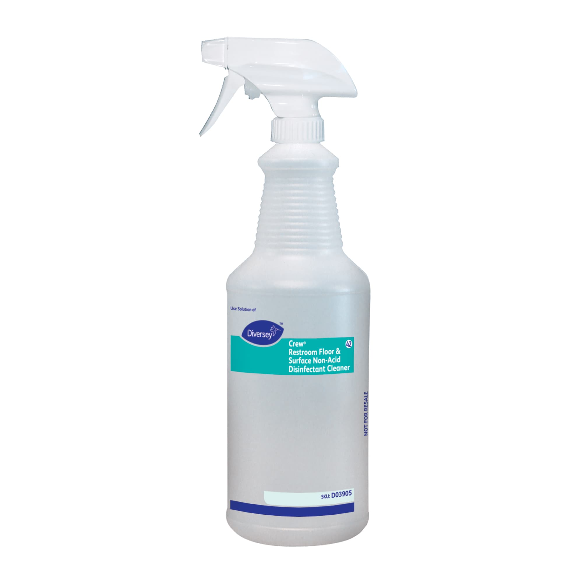 Crew® NA SC Bowl & Bahtroom Disinfectant Cleaner Spray Bottle & Trigger Sprayer 32 FLOZ Plastic Clear White 12/Case