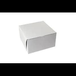 Bakery Box 10X10X6 IN Paperboard White Corner Lock 1-Piece 100/Bundle