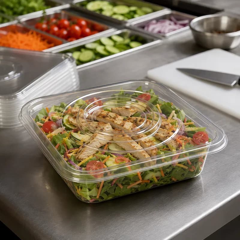 Lid Dome 13X13X1 IN PET Clear Square For Container 80/Case