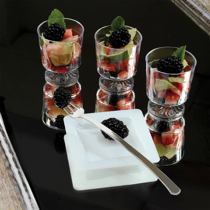 Cocktail Fork 6 IN Plastic Silver 400/Case