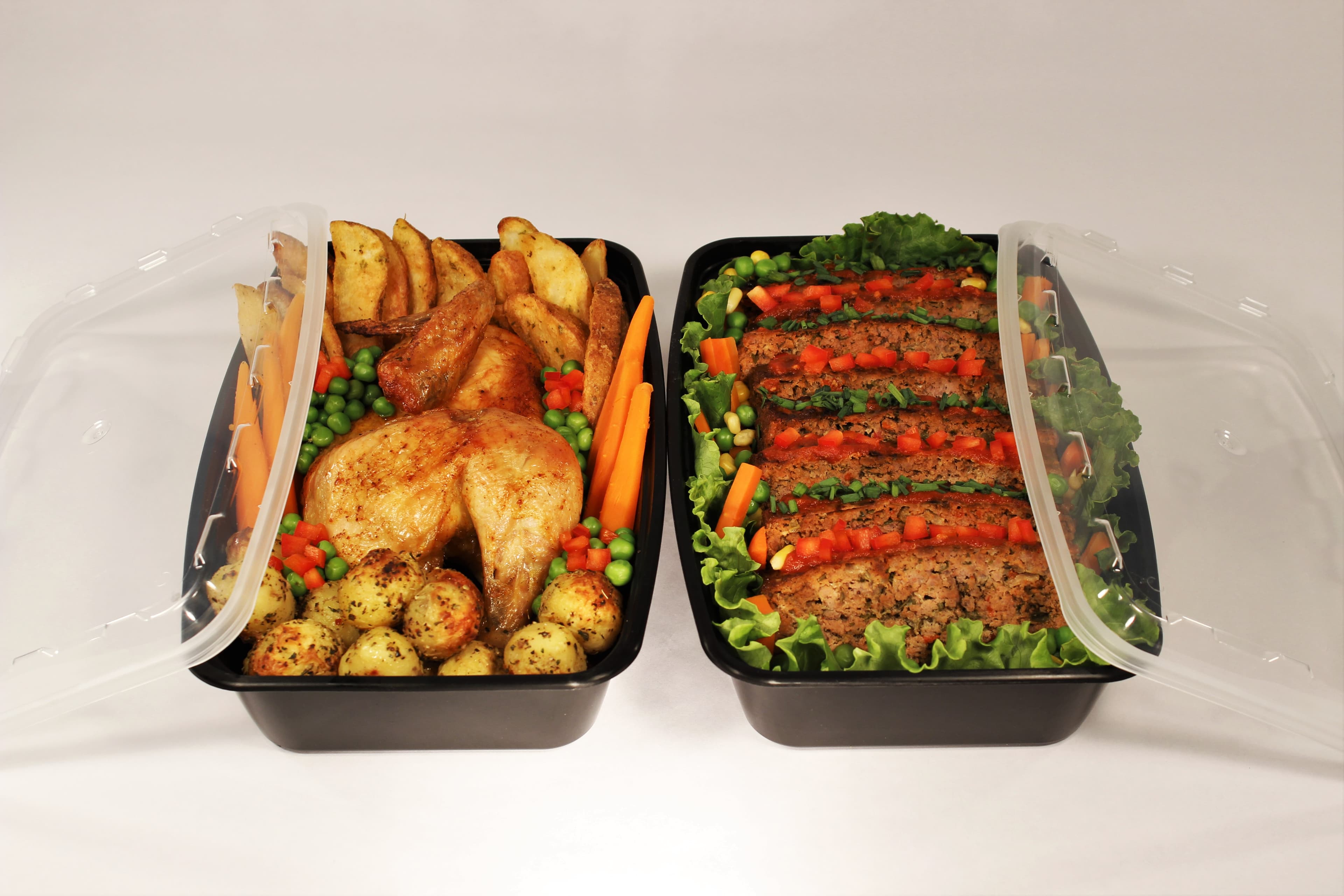Take-Out Container Base 10.25X6.8X2.17 IN Plastic Black Rectangle 200/Case