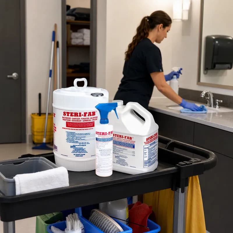 Steri-Fab® One-Step Disinfectant 1 GAL Multi Surface RTU Germicidal Mildewcidal Bactericidal Insecticidal 4/Case
