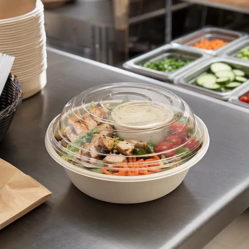 TreeSaver Lid Dome RPET Clear Round For 16-24 OZ Container 250/Case