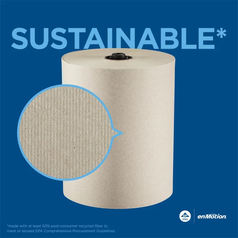 enMotion® Roll Paper Towel 8.2IN X550FT 1PLY Kraft Standard Roll 6.7IN Roll 6/Case