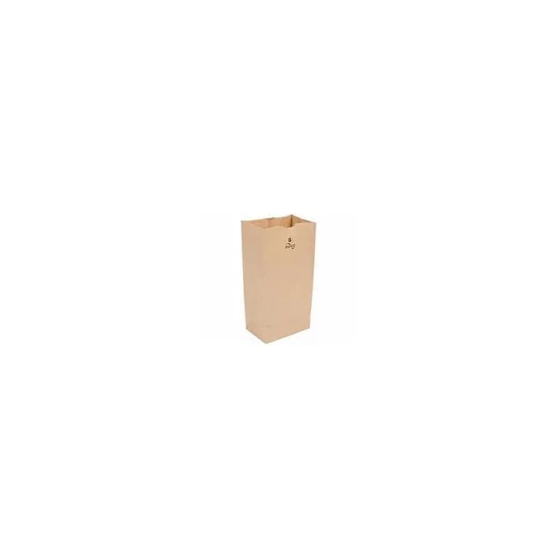 Grocery Bag 6.125X4.167X12.438 IN Paper #8 Brown 500/Case