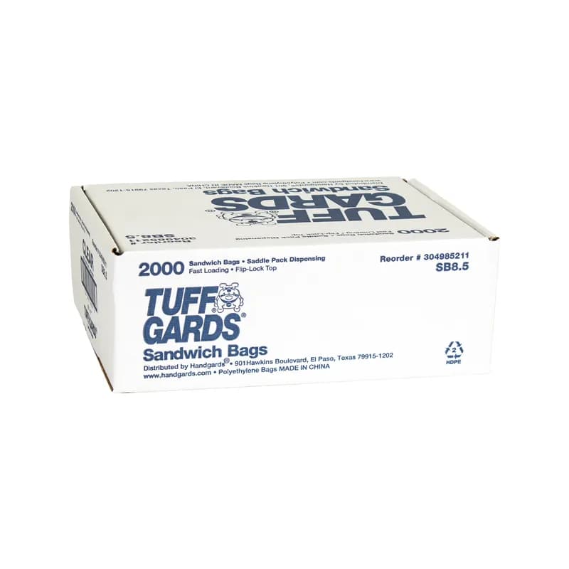 Tuffgards® Sandwich Bag 6.5X7 IN HDPE Clear With Flip Top Closure Saddlepack 2000/Case