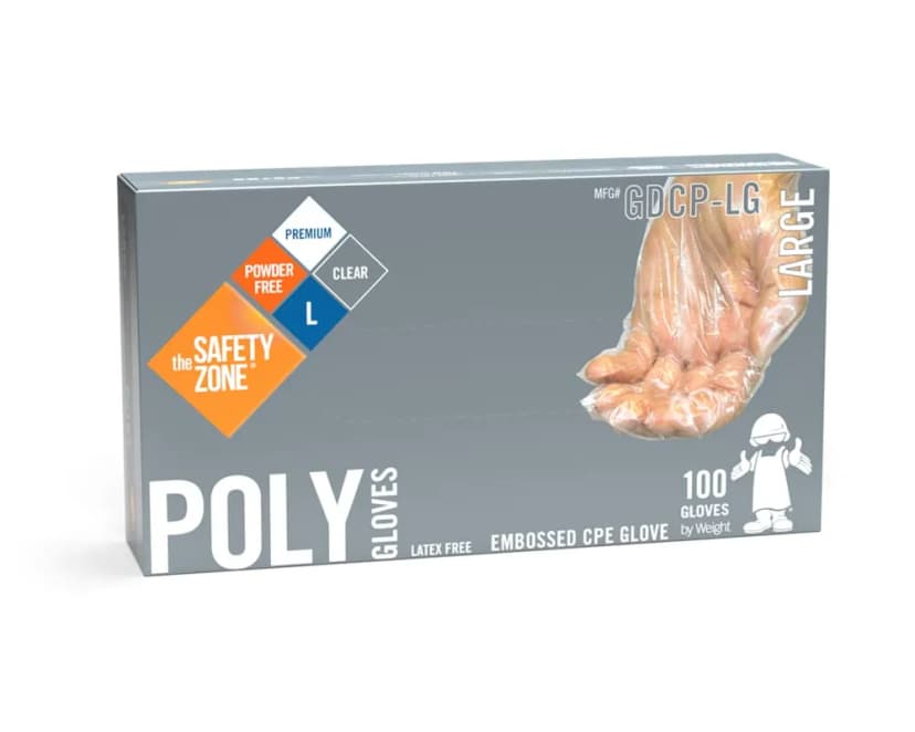 Safety Zone® Gloves XL Clear PE 1000/Case
