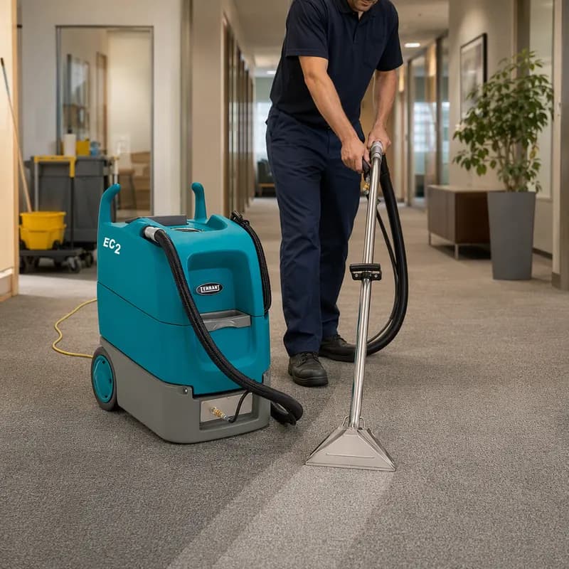 Tennant EC2 Carpet Extractor 13.5 GAL 12IN Teal 220 PSI With 40FT Cord Canister With Stainless Steel Carpet Wand 1/Each