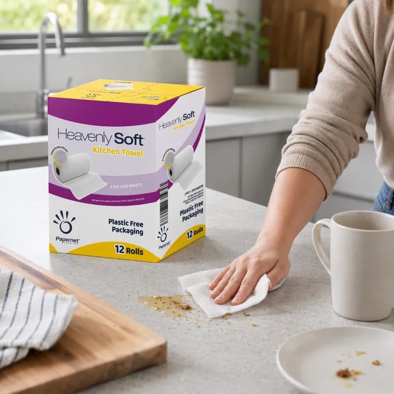 Heavenly Soft Household & Kitchen Folded Paper Towel 2PLY 210 Sheets/Pack 12 Packs/Case 2520 Sheets/Case