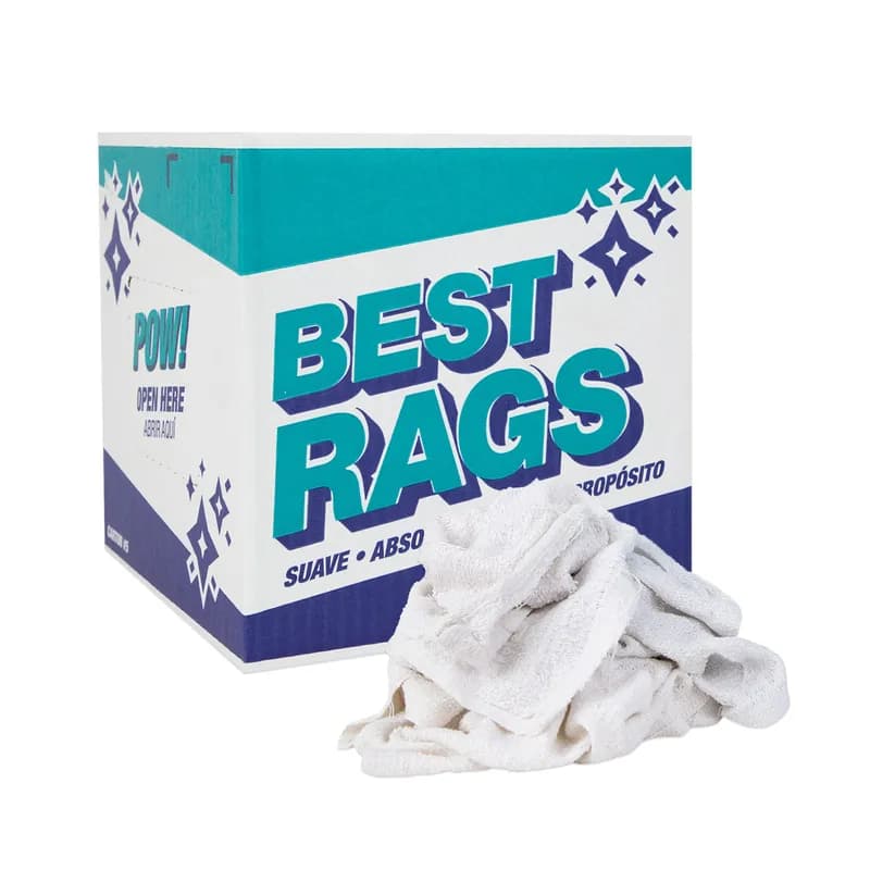 HOSPECO® Clean Up Towel Rag 10 LB Medium (MED) Cotton White Rectangle 1/Case