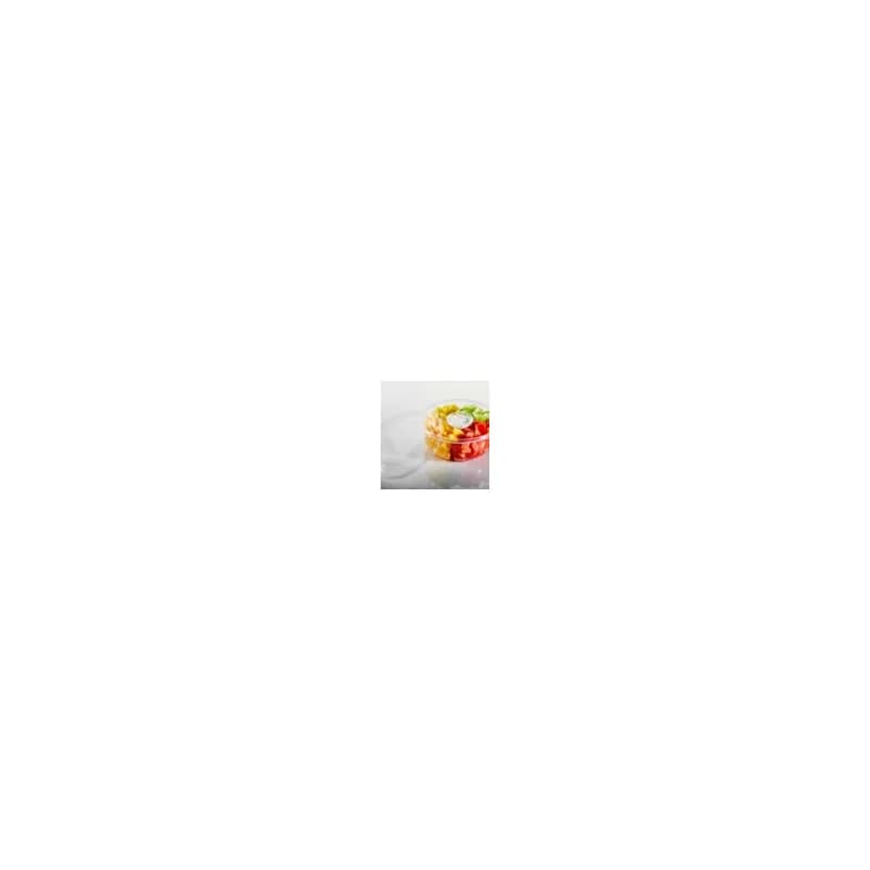 Lid Flat 9.38X0.64 IN 5 Compartment PET Clear Round For Compartment Tray Unhinged 240/Case