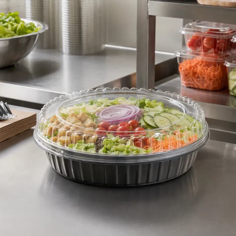 Lid Dome PP Clear Round For 54-85 OZ Container Unhinged 450/Case