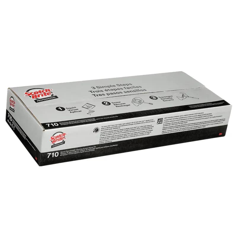 Scotch-Brite™ 710 Griddle Cleaning Kit 21.2X11.2 IN Fiber White Rectangle Reusable With 16IN Handle 1/Kit