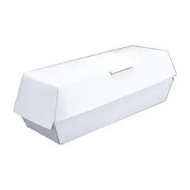 Hot Dog Take-Out Box Hinged With Dome Lid 6.125X2.125X2.25 IN SBS Paperboard White Rectangle 500/Case
