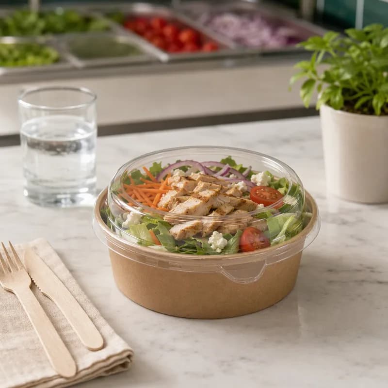Food Container Base 36 OZ Double Wall Poly-Coated Paper Kraft Round 300/Case