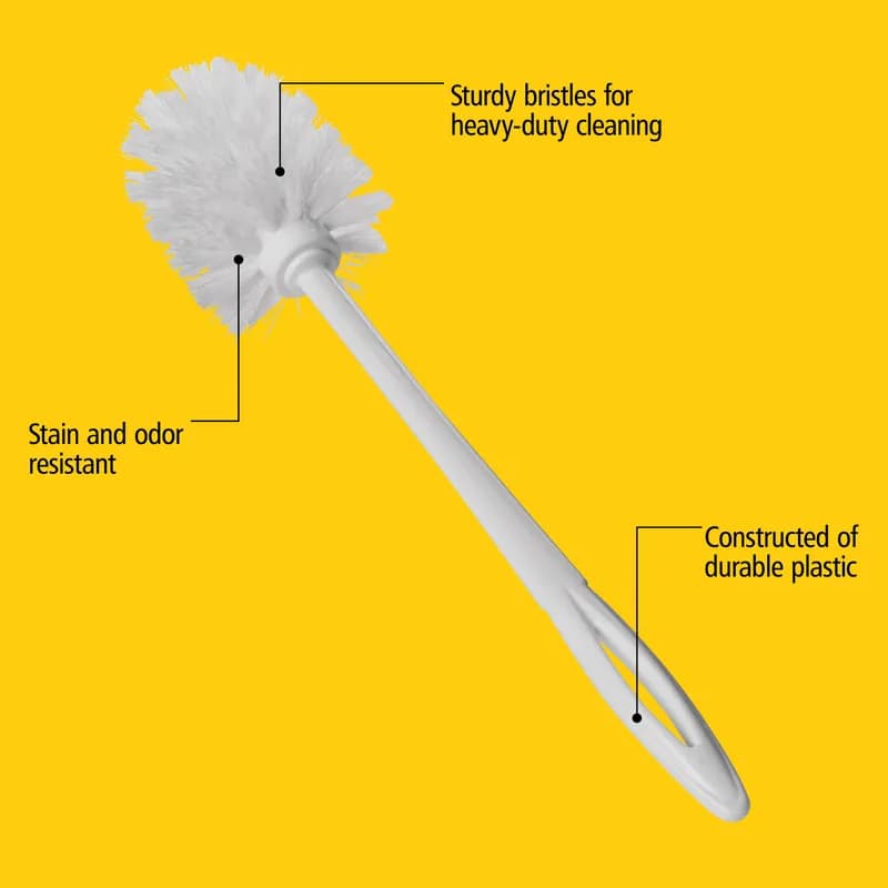Toilet Bowl Brush 15 IN Plastic White 1/Each