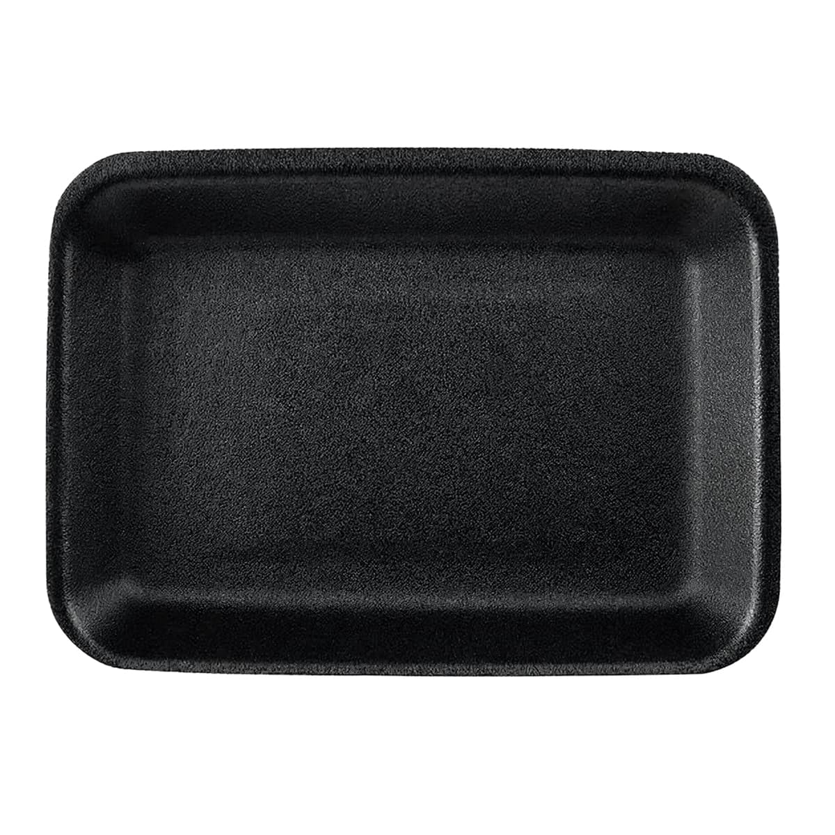 1S Meat Tray 5.25X5.25X0.5 IN Polystyrene Foam Shallow Black Square Heavy 1000/Case
