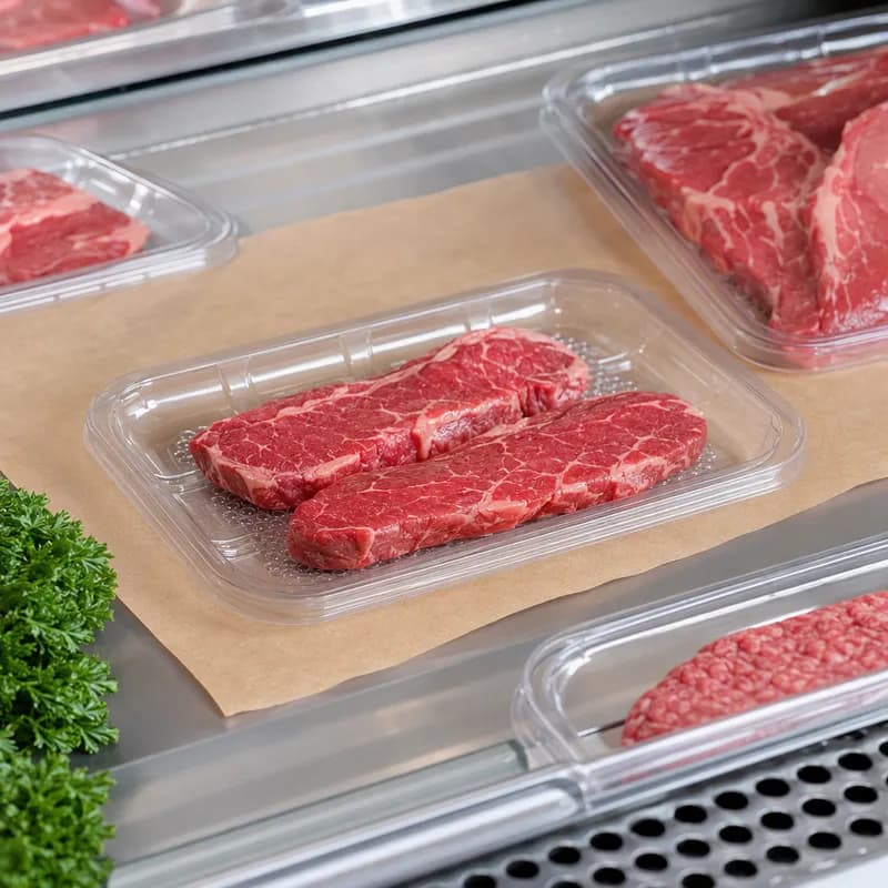 EZ-Tray 17S Meat Tray 8.25X4.75X0.52 IN APET Shallow Clear Rectangle Honeycomb 300/Case