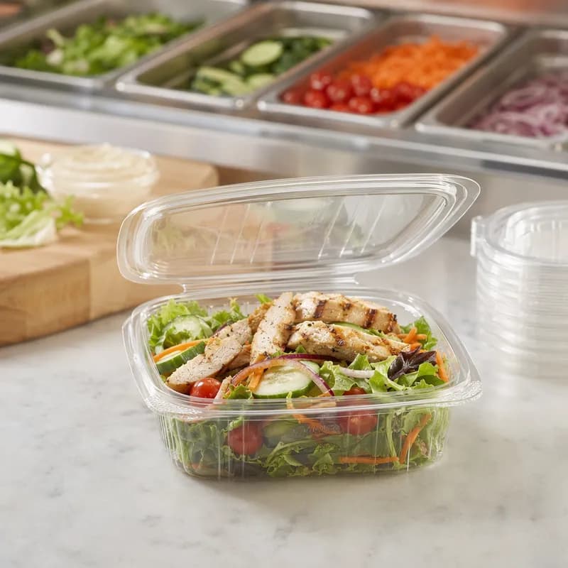 Deli Container Hinged 24 OZ PET Clear 200/Case